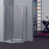 900/1000mm Diamond Shape Shower Screen Pivot Door Variant Colour Semi-frameless 6mm Glass 2000mm Height