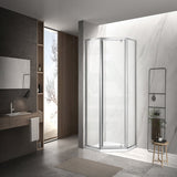 900/1000mm Diamond Shape Shower Screen Pivot Door Variant Colour Semi-frameless 6mm Glass 2000mm Height