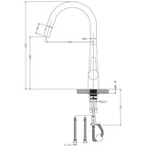 Palm Pull Out Kitchen Sink Mixer - Gunmetal Grey
