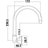Trend Swivel Bath and Wall Outlet - Chrome