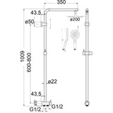 Coral Twin hose Combo Shower Set - Chrome