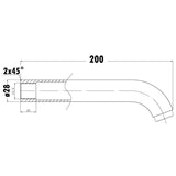 Penelle Bath Spout 200mm - Matt White