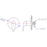 Rubine Shower & Bath Mixer - Chrome