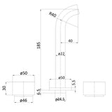 Tania 1/4 Turn Bath & Wall  Set - Chrome