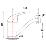 Lotus Open Handle Swivel Basin Mixer - Chrome