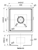 Coral Above or Undermount Single Bowl Kitchen Sink 400mm x 400mm - Stainless Steel