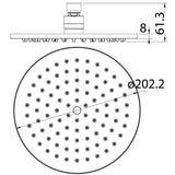 Coral Round Shower Head 200mm - Brushed Nickel