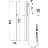 Cube Shower Rail - Chrome