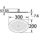 Oval Solid Brass Shower Head - Chrome