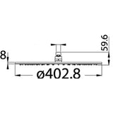 Round Solid Brass Shower Head 400mm - Chrome