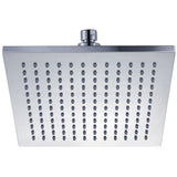 Square ABS Plastic Shower Head 200mm - Chrome