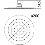 Round 304 Stainless Steel Shower Head 200mm - Chrome