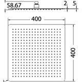 Square 304 Stainless Steel Shower Head 400mm - Chrome