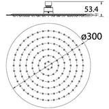 Round 304 Stainless Steel Shower Head  300mm - Chrome