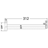 Round Ceiling Drop Down Shower Arm 300mm - Chrome