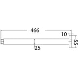 Square Ceiling Drop Down Shower Arm 600mm - Chrome