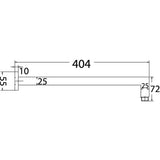Square Horizontal Shower Arm - Matt Black