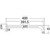 Cobre Horizontal Shower Arm - Brushed Copper