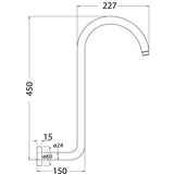Round Extra High Reach Gooseneck Shower Arm - Chrome