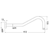 Round Designer Shower Arm - Chrome