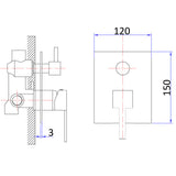Sahara Shower & Bath Mixer Diverter - Chrome