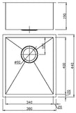 Rosa Above or Undermount Single Bowl 340mm x 400mm - Stainless Steel