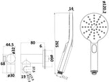 Coral Hand Shower on Bracket - Chrome