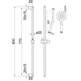 Cobre Shower Rail - Brushed Copper