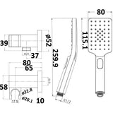 Eva Hand Shower on Bracket - Chrome