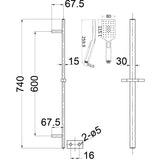 Eva Shower Rail - Matt Black