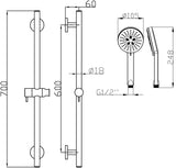 Coral Nova Single Shower Rail - Matt Black