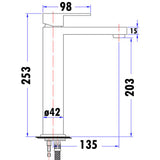 Cubica Basin Mixer Tall - Chrome