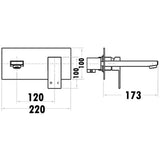 Cubica Wall Mixer & Spout Combination - Matt Black