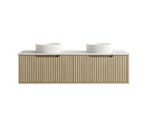 Fluted Rhea 1500mm Wall-Hung Cabinet - Natural Oak