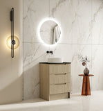 Fluted Rhea 600mm Freestanding Cabinet - Natural Oak