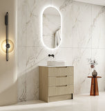 Fluted Rhea 750mm Freestanding Cabinet - Natural Oak