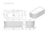 Rose V-Groove Corner Bathtub - Matt White