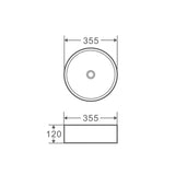 Sasso 34 Counter-top Round Basin - Touchline White