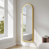 Saga 500×1600mm Freestanding LED Arch Mirror - Brushed Gold