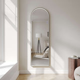 Saga 500×1600mm Freestanding LED Arch Mirror - Brushed Nickel