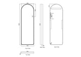 Saga 500×1600mm Freestanding LED Arch Mirror - Brushed Gold