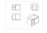 Seattle 750mm Wall-Hung Cabinet - Matt White