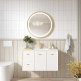 Seattle 900mm Wall-Hung Cabinet - Matt White