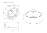 Stanford Triangle Corner Bathtub - Gloss White