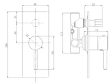 Ikon Savannah Shower & Bath Mixer Diverter - Matt Black