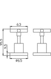 Cross Wall Top Assembles - Brushed Nickel