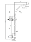 Bella Round Multifunction Combo Shower rail - Brushed Gold