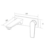 Solange Wall Mixer & Spout Combination - Brushed Nickel