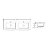 HERA 1500mm Wall-Hung Vanity - Black Oak