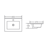BIANCA 600mm PVC Freestanding Vanity